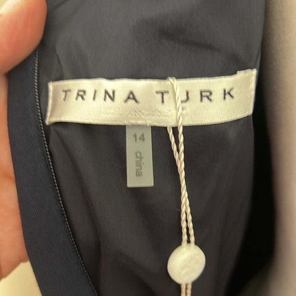 Trina Turk Aroma Classic Navy Blue Women's Shift Dress with Cutouts - NWT - 14 - Picture 10 of 13